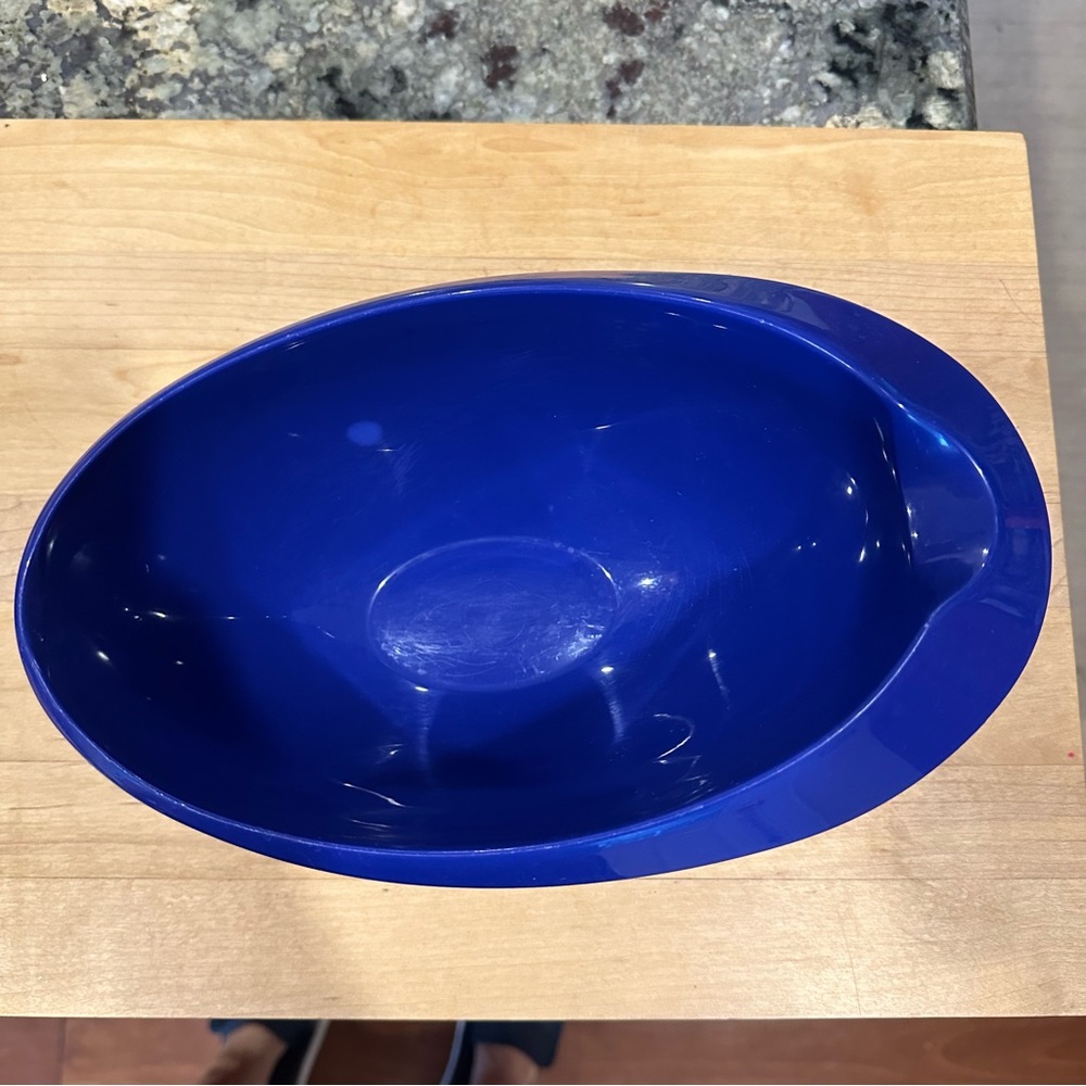 Vintage Tupperware Quick mix mixing bowl in blue 1.5L #3085A-4 Easy Hold & Pour - Picture 2 of 6